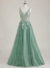 Sleeveless V-Neck Sequins Tulle Ball-Gown/Princess Maxi Dress