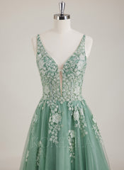 Sleeveless V-Neck Sequins Tulle Ball-Gown/Princess Maxi Dress