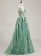 Sleeveless V-Neck Sequins Tulle Ball-Gown/Princess Maxi Dress