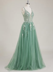Sleeveless V-Neck Sequins Tulle Ball-Gown/Princess Maxi Dress