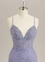 Trumpet/Mermaid Sleeveless Sweep Train Lace Prom Dress With Rhinestone