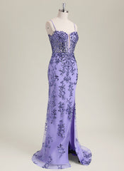 Trumpet/Mermaid Sleeveless Sweep Train Sequin Prom Dress With Sequins