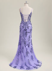 Trumpet/Mermaid Sleeveless Sweep Train Sequin Prom Dress With Sequins