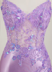 Spaghetti Straps V-Neck Sequins Jersey Trumpet/Mermaid Maxi Dress With Leg Slit