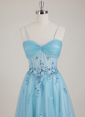 Sleeveless Sweetheart Sequins 3D Floral Tulle Ball-Gown/Princess Maxi Dress