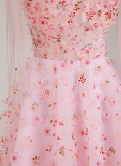 Sleeveless Sweetheart 3D Floral Tulle Ball-Gown/Princess Mini Dress