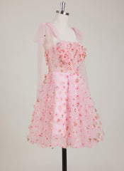 Sleeveless Sweetheart 3D Floral Tulle Ball-Gown/Princess Mini Dress