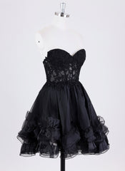 Ball-Gown/Princess Sleeveless Short Organza Homecoming Dress With Rhinestone