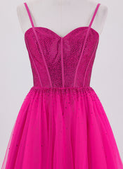 Ball-Gown/Princess Sleeveless Short Tulle Homecoming Dress With Rhinestone
