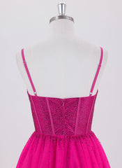 Ball-Gown/Princess Sleeveless Short Tulle Homecoming Dress With Rhinestone