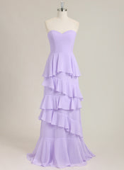 A-Line Sleeveless Floor-Length Chiffon Prom Dress With Ruffle