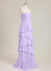 A-Line Sleeveless Floor-Length Chiffon Prom Dress With Ruffle