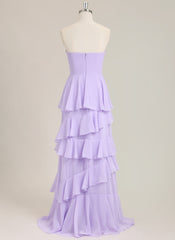 A-Line Sleeveless Floor-Length Chiffon Prom Dress With Ruffle