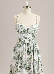 A-Line Spaghetti Straps Floor-Length Chiffon Prom Dress