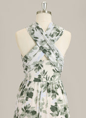 A-Line Spaghetti Straps Floor-Length Chiffon Prom Dress