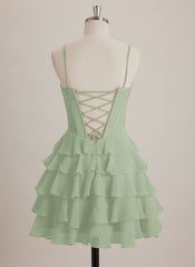 V-Neck Short Chiffon Mini Dress