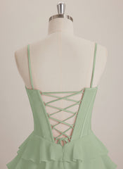 V-Neck Short Chiffon Mini Dress