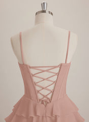 V-Neck Short Chiffon Mini Dress