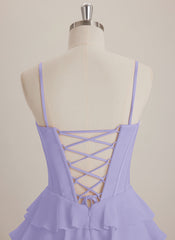 V-Neck Short Chiffon Mini Dress