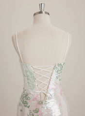 Sheath/Column Sweetheart Short Sequin Mini Dress With Sequins