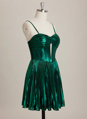 A-line Sweetheart Short Metallic Mini Dress