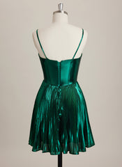 A-line Sweetheart Short Metallic Mini Dress