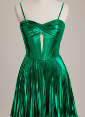 A-line Sweetheart Short Metallic Mini Dress
