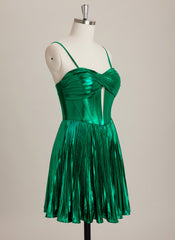 A-line Sweetheart Short Metallic Mini Dress