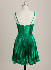 A-line Sweetheart Short Metallic Mini Dress
