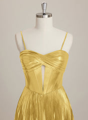 A-line Sweetheart Short Metallic Mini Dress