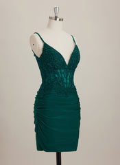 Sheath/Column V-Neck Short Jersey Mini Dress With Rhinestone