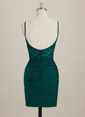 Sheath/Column V-Neck Short Jersey Mini Dress With Rhinestone