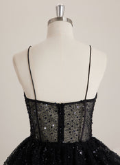 Ball-Gown/Princess V-Neck Short Sequin Mini Dress With Sequins