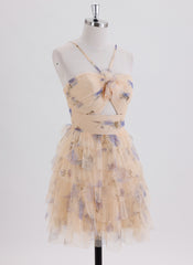 Ball-Gown/Princess Sleeveless Short Tulle Homecoming Dress With Ruffle
