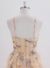 Ball-Gown/Princess Sleeveless Short Tulle Homecoming Dress With Ruffle