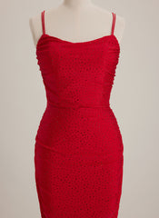 Sheath/Column Scoop Short Jersey Mini Dress With Rhinestone