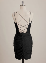 Sheath/Column Scoop Short Jersey Mini Dress With Rhinestone