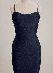 Sheath/Column Scoop Short Jersey Mini Dress With Rhinestone
