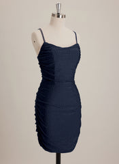 Sheath/Column Scoop Short Jersey Mini Dress With Rhinestone