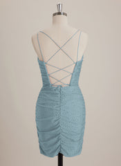 Sheath/Column Scoop Short Jersey Mini Dress With Rhinestone