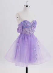 Ball-Gown/Princess Short Lace Homecoming Dress With Sequins