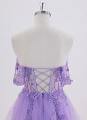 Ball-Gown/Princess Short Lace Homecoming Dress With Sequins