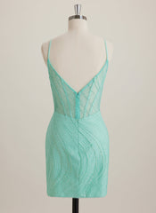 Sheath/Column Square Short Lace Mini Dress