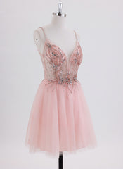 A-line Short Tulle Homecoming Dress With Sequins