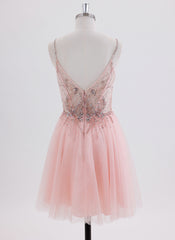 A-line Short Tulle Homecoming Dress With Sequins