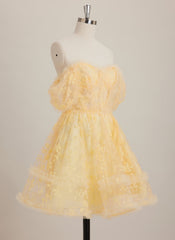 A-line Sweetheart Short Lace Mini Dress With Ruffle