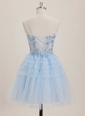 A-line Square Short Tulle Mini Dress With Beading Sequins