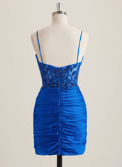 Sheath/Column V-Neck Short Jersey Mini Dress With Beading Sequins