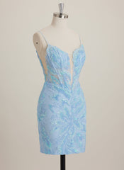 Sheath/Column V-Neck Short Sequin Mini Dress