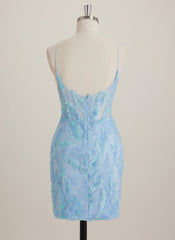 Sheath/Column V-Neck Short Sequin Mini Dress